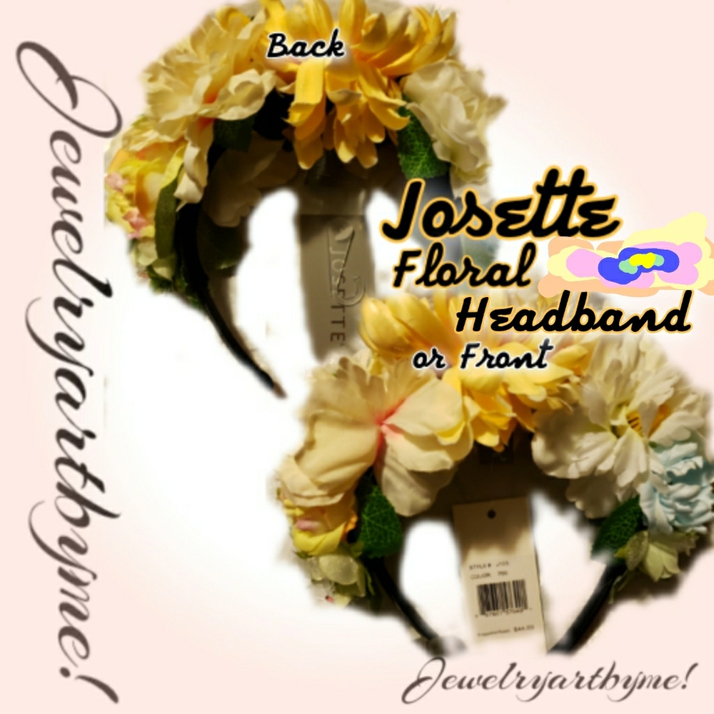 NWT 1Josette Floral Facinator Mix Flower Colors Hair Headband Any Season Fashion